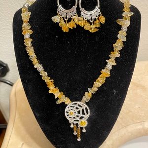 Two tones sterling silver necklace